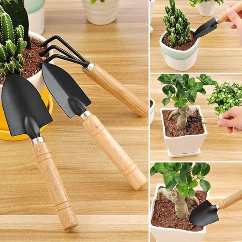 GreenGrow 3-Piece Garden Tool Set – Hand Cultivator, Trowel & Fork Kit