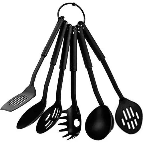 6-Piece Nylon Kitchen Utensil Set | Heat-Resistant Non-Stick Cooking Tools | Spoon, Spatula, Turner & Ladle Set