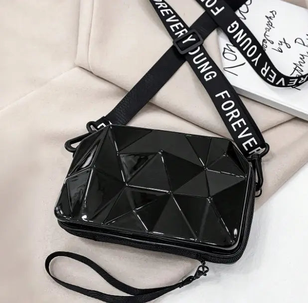 Forever Young Mini Suitcase Sling Bag for Women | Trendy PVC Crossbody Bag | Waterproof Compact Travel Purse | Lightweight & Stylish