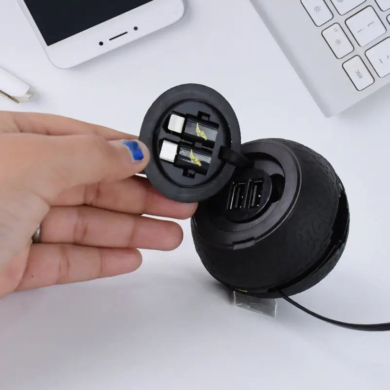 Universal Multi-Tip Car Charging Cable | 3-in-1 Fast Charger for iPhone, Android & USB-C | Compact Durable Travel Charging Cable