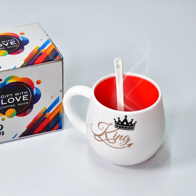 GiftSip Designer Coffee Mug Set – Ceramic Mug with Spoon & Gift Box