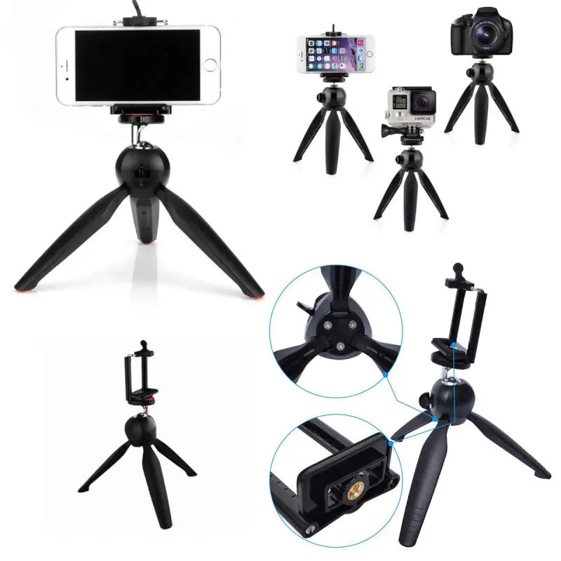 Universal Mini Tripod Gimbal for Smartphones & Cameras | Portable Adjustable 360° Tripod Stand | Lightweight Travel Tripod with Phone Holder