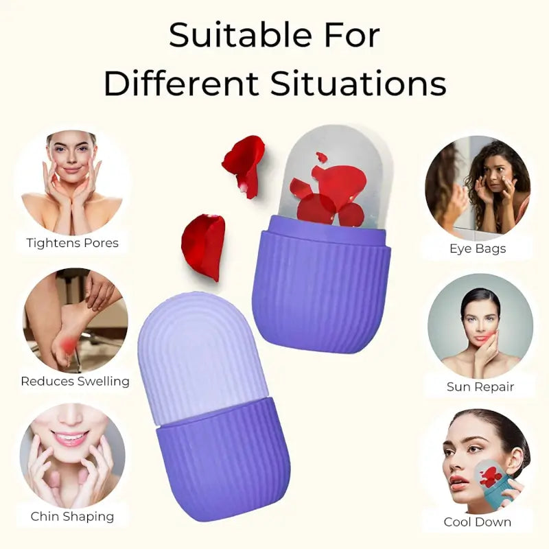 GlowChill Beauty Ice Roller – Reusable Face & Eye Massager