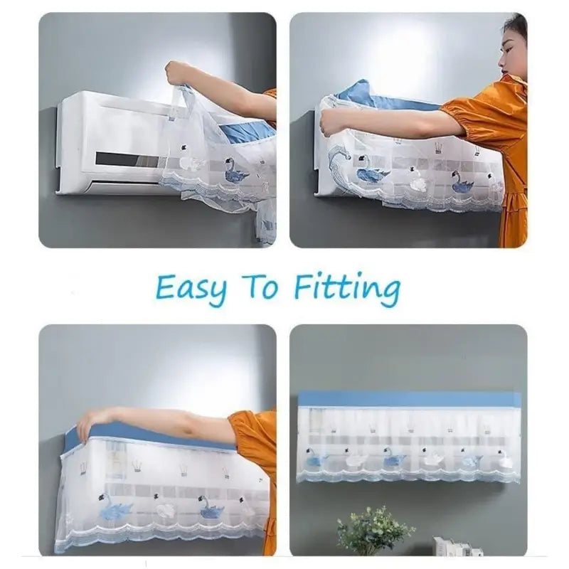 Designer Split AC Cover (1 Ton) | Dustproof & Washable Foldable AC Cover | Premium Embroidery Indoor Air Conditioner Cover (Mix Design)