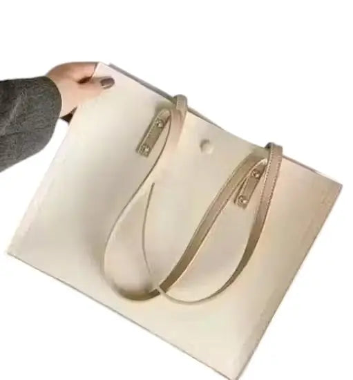 Girls Faux Leather Tote Bag | Stylish Lightweight Handbag | Single Compartment Everyday Shoulder Bag | Durable & Trendy