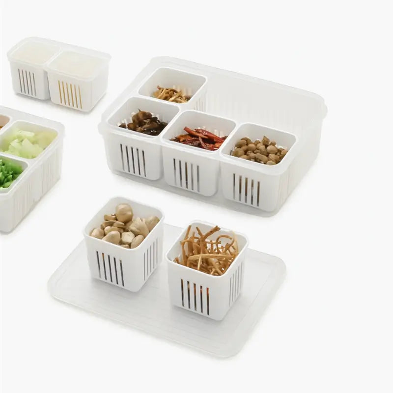 FreshKeep Fridge Storage Box – Draining Crisper Container for Vegetables (1 Pc)