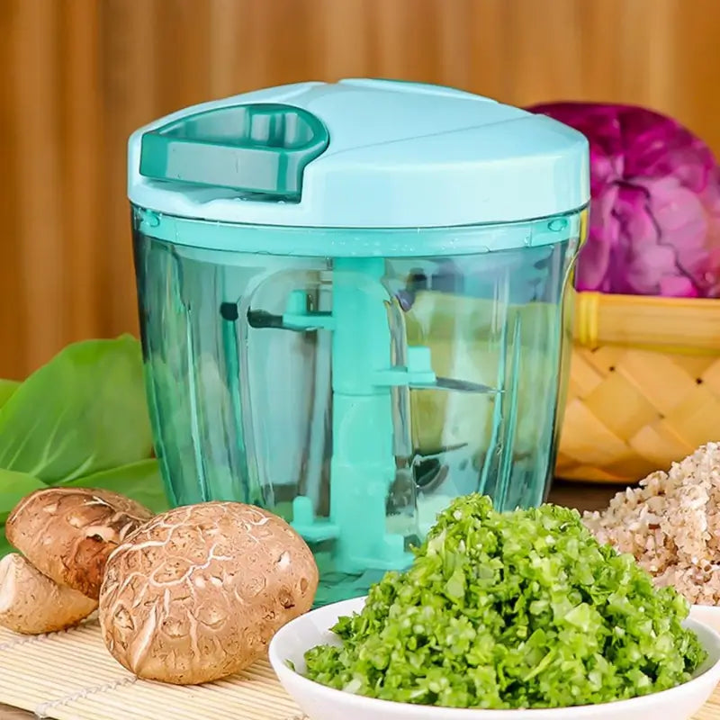 Manual Pull String Food Chopper | Dori Vegetable Cutter & Blender | Stainless Steel Blade Chopper for Fruits, Nuts & Onions | BPA-Free Kitchen Tool