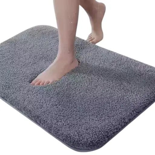 Microfiber Striped Anti-Skid Bathmat | Soft & Fast-Drying Bathroom Floor Mat | Non-Slip Rug for Home (Lightweight & Durable)