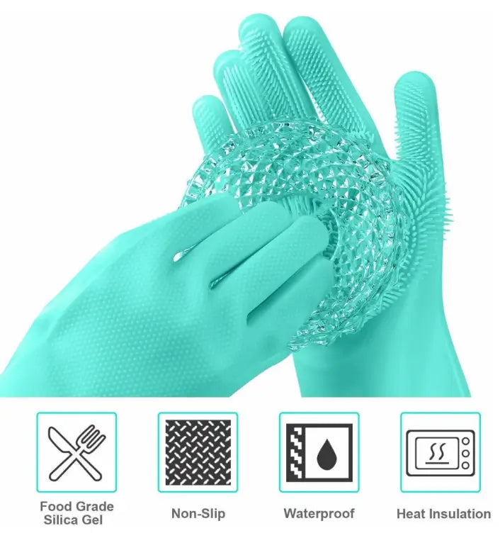 Silicone Pet Grooming Bath Glove | Hair Removal & Massage Brush for Dogs & Cats | Multi-Purpose Cleaning Scrubber | Soft & Flexible