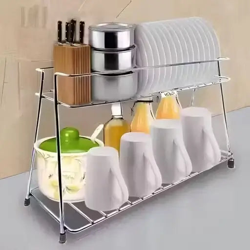 Modern Stainless Steel Kitchen Rack & Holder | Multi-Purpose Spice & Jar Organizer | Durable Storage Stand for Dining Table & Pantry