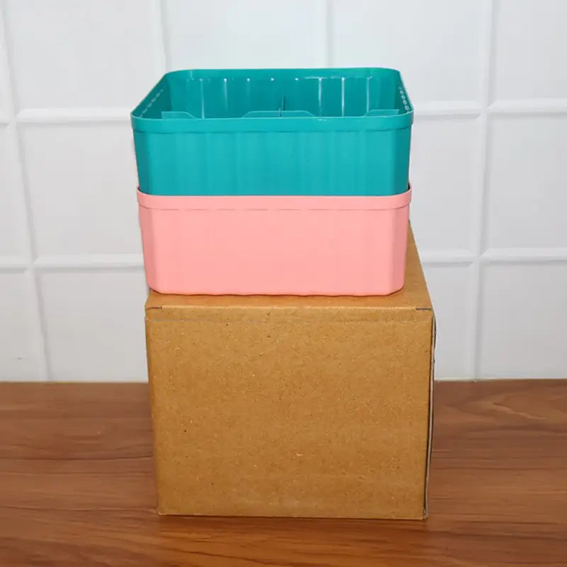 Square Organizer with 6 Compartments | Multi-Purpose Storage Box for Socks, Cosmetics & Accessories