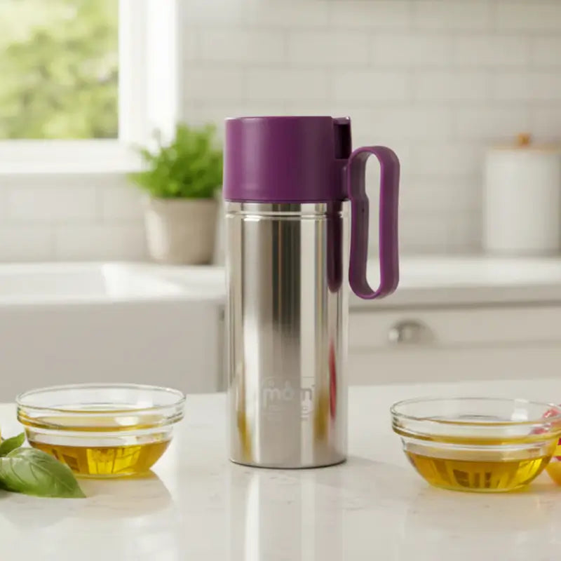 Supermom Stainless Steel Oil Pourer (750ml) | Anti-Drip Kitchen Dispenser Bottle with Handle | Leakproof Oil, Ghee & Vinegar Container