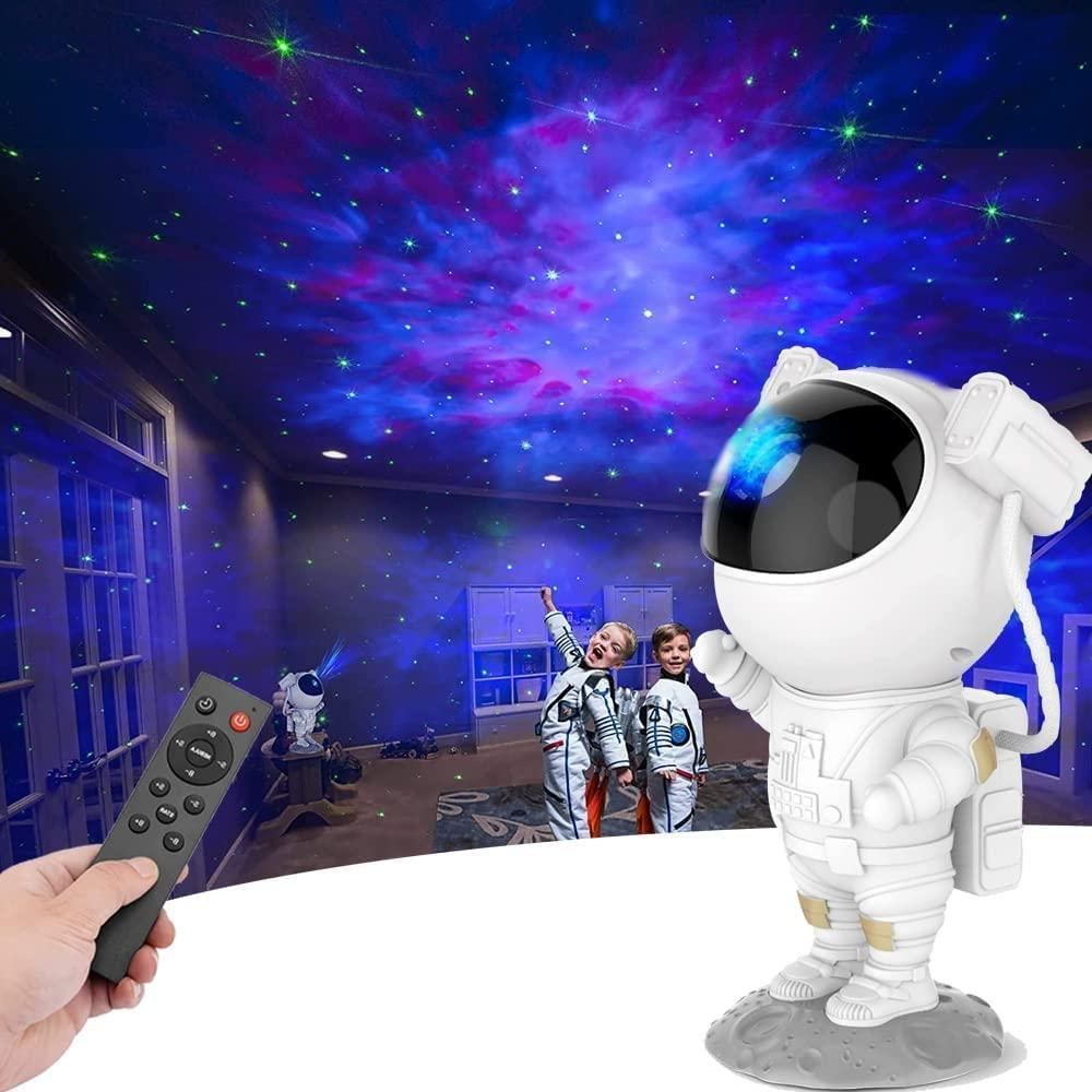 CosmoDream Astronaut Galaxy Projector – 360° Magnetic Head Rotation Star & Nebula Night Light with Remote Control | Space-Themed Bedroom Lamp for Kids & Home Décor