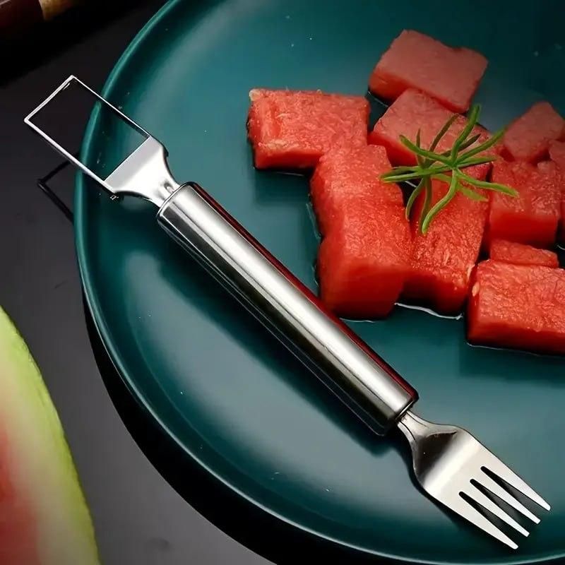 SliceServe 2-in-1 Watermelon Cutter & Fork – Stainless Steel Fruit Slicer