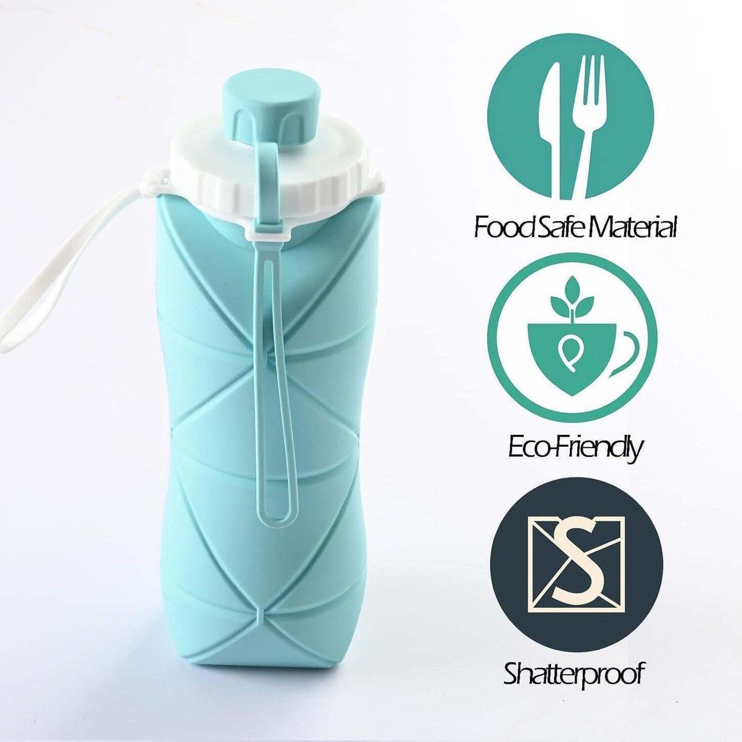 FlexSip Foldable Silicone Water Bottle – Collapsible Reusable Travel Bottle