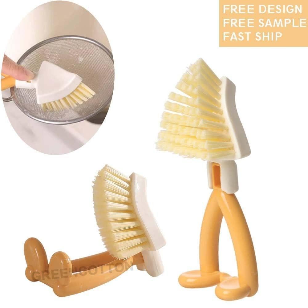 Foldable Triangular Gap Cleaning Brush with Soap Holder (Pack of 2) – Easy Reach Corners & Edges