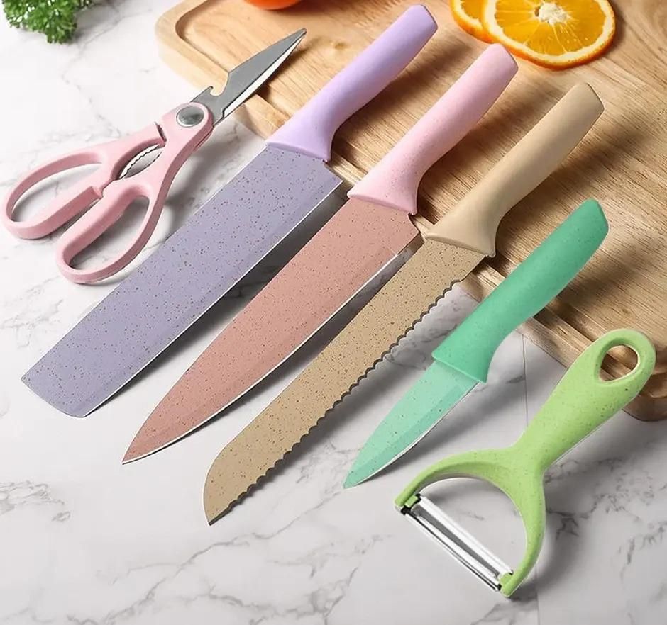 SlicePro 6-Piece Kitchen Knife Set – Stainless Steel Chef Knives for Cutting, Chopping & Slicing | Essential Cooking Knife Collection