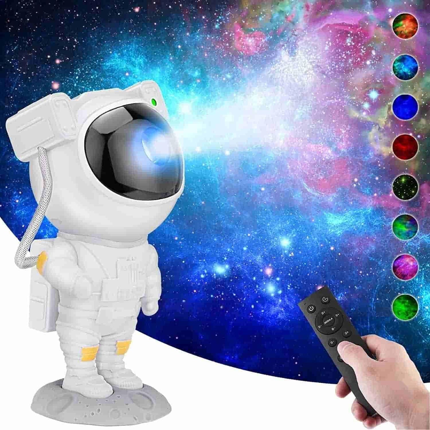 CosmoDream Astronaut Galaxy Projector – 360° Magnetic Head Rotation Star & Nebula Night Light with Remote Control | Space-Themed Bedroom Lamp for Kids & Home Décor