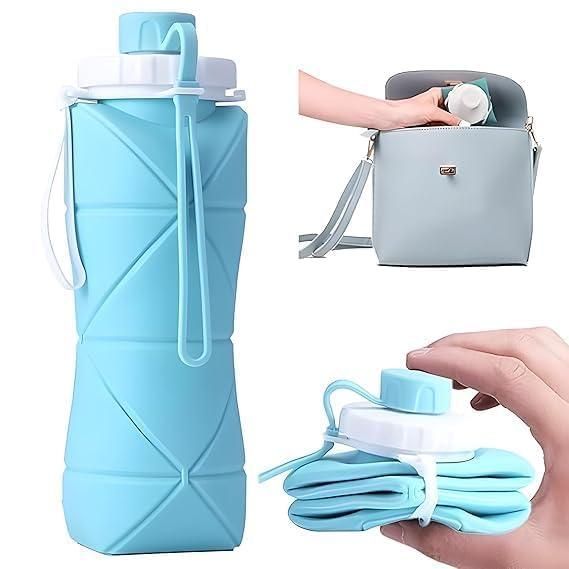 FlexSip Foldable Silicone Water Bottle – Collapsible Reusable Travel Bottle
