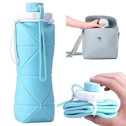 FlexSip Foldable Silicone Water Bottle – Collapsible Reusable Travel Bottle