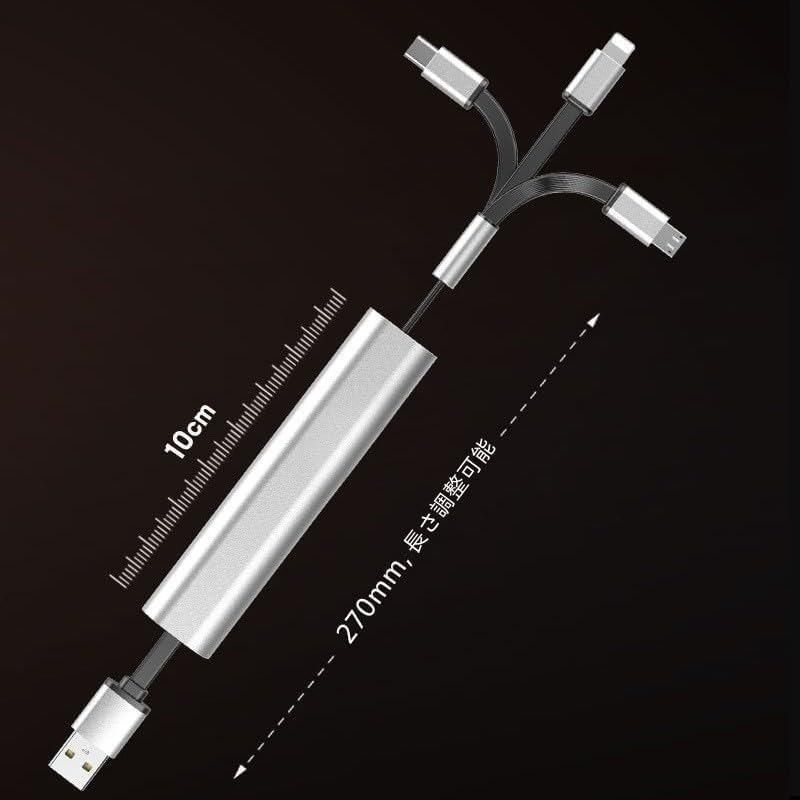 3-in-1 Extendable 3A Rapid Charging Cable – Fast Charging for Multiple Devices