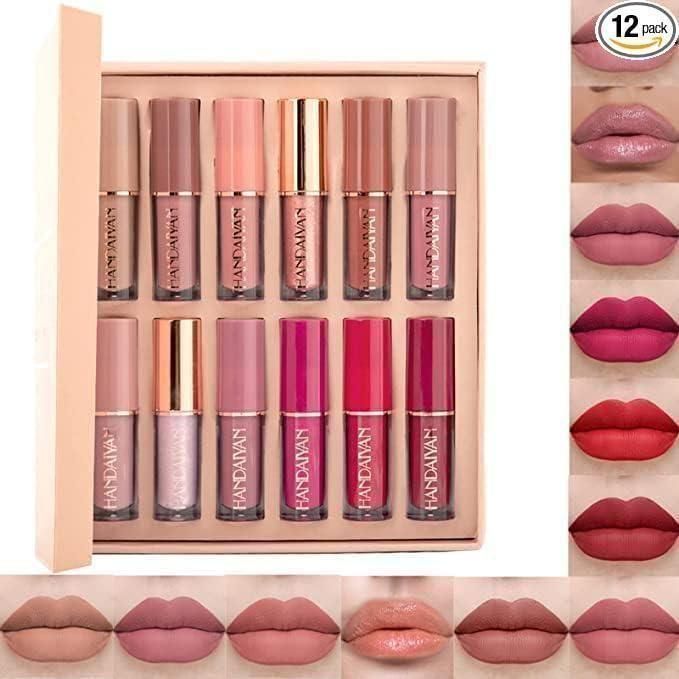 VelvetMuse Matte Liquid Lipstick Set (12 Pcs) – Long-Lasting, Smudge-Proof Velvet Finish