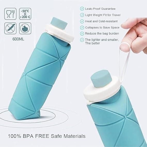 FlexSip Foldable Silicone Water Bottle – Collapsible Reusable Travel Bottle