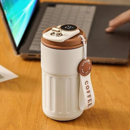 TempMate Stainless Steel Vacuum Coffee Mug with Digital Temperature Display