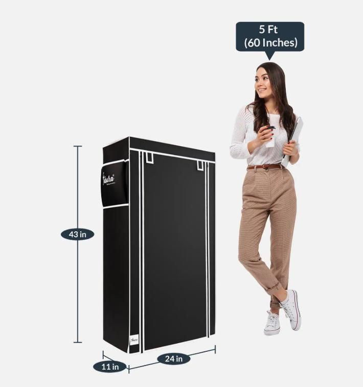 FlexiWard 6-Tier Portable Wardrobe Cabinet – Collapsible Storage Closet & Shoe Rack for Clothes, Shoes & Home Organization | Space-Saving Foldable Design