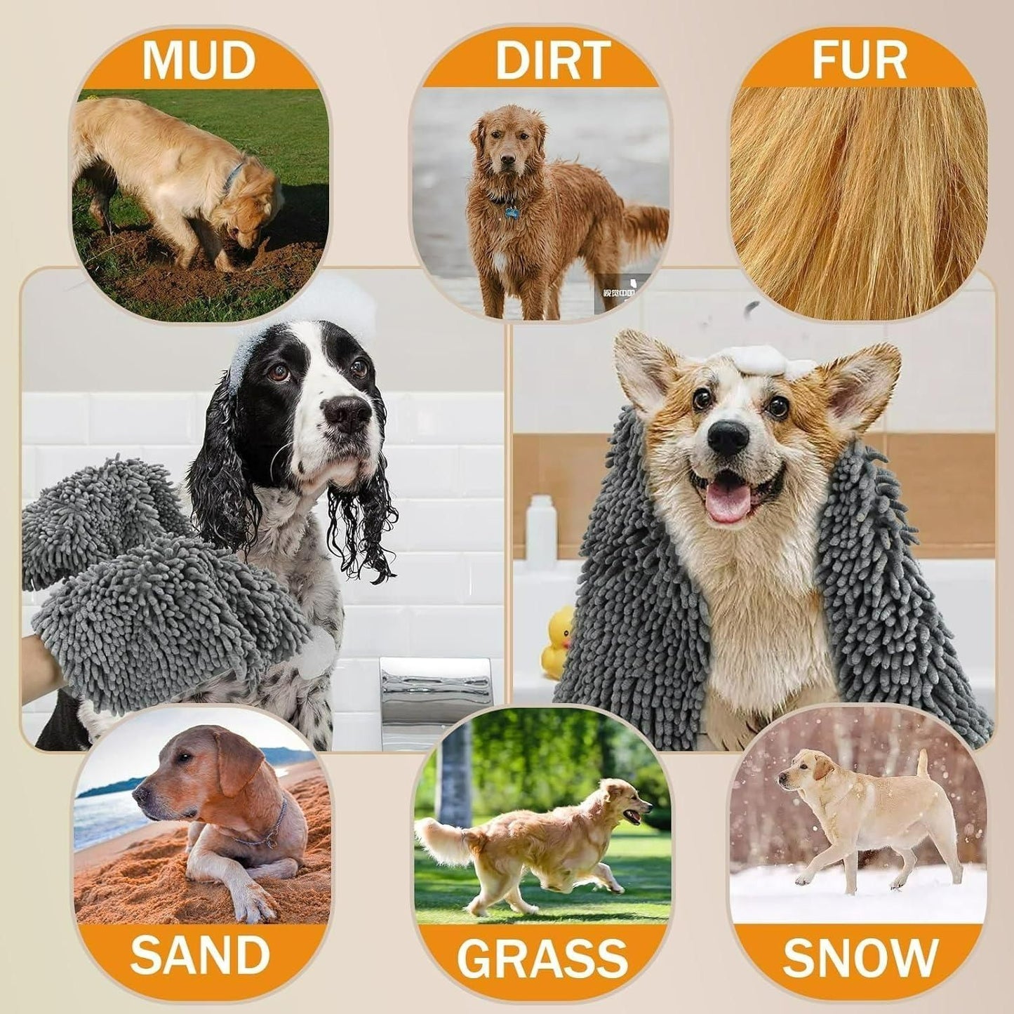 PawDry Microfiber Towel for Dogs – Quick Drying, Soft & Absorbent Pet Grooming Towel