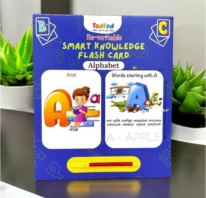 Todfod Re-Writable Smart Knowledge Flash Cards – Reusable Study & Learning Cards
