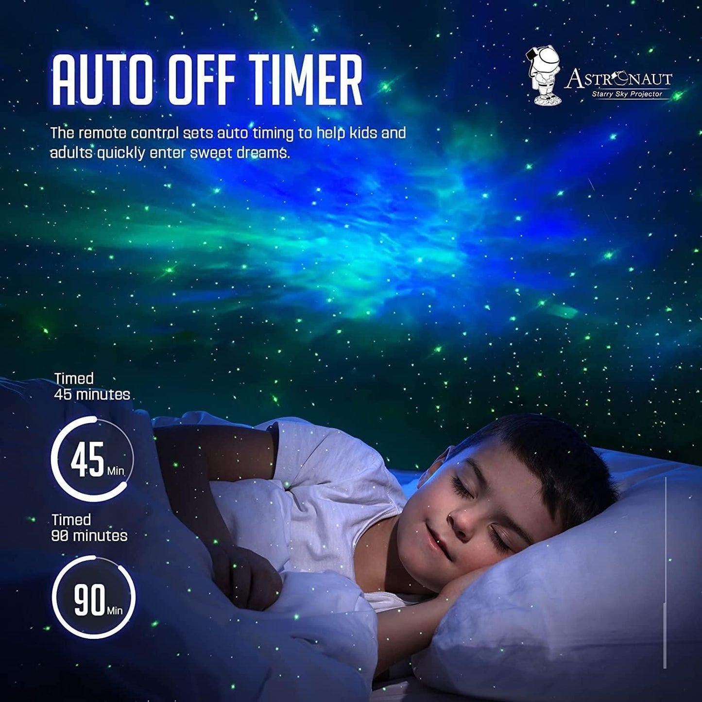CosmoDream Astronaut Galaxy Projector – 360° Magnetic Head Rotation Star & Nebula Night Light with Remote Control | Space-Themed Bedroom Lamp for Kids & Home Décor