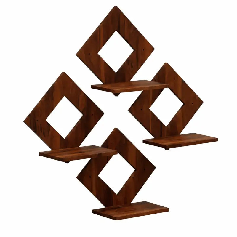 Wall Hanging Wooden Shelf N 0012 (Black) | Decorative Floating Shelf for Home Décor | Compact Wall Organizer for Plants & Photo Display