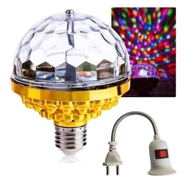 Rotating Magic Ball Light with Lamp Holder Set – Colorful Party & Ambient Light