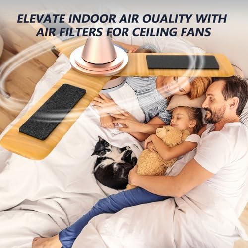 AirPure Carbon Fan Filters (3 Pack) – Activated Coconut Shell Air Purifier Pads for Ceiling Fans | Helps Reduce Odor, Dust & Air Impurities at Home