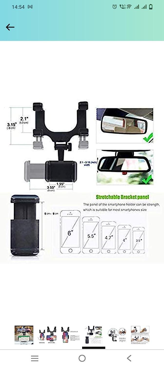 DriveView Rearview Mirror Phone Holder – Adjustable Car Mobile Mount