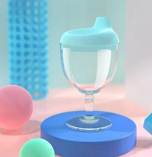 TinySip Toddler Sippy Cup – Spill-Proof Plastic Stemware for Kids | Easy Grip, Safe & Durable Drinkware