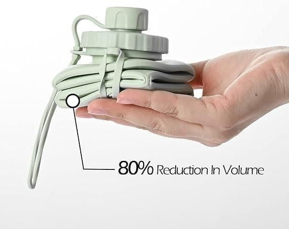 FlexSip Foldable Silicone Water Bottle – Collapsible Reusable Travel Bottle