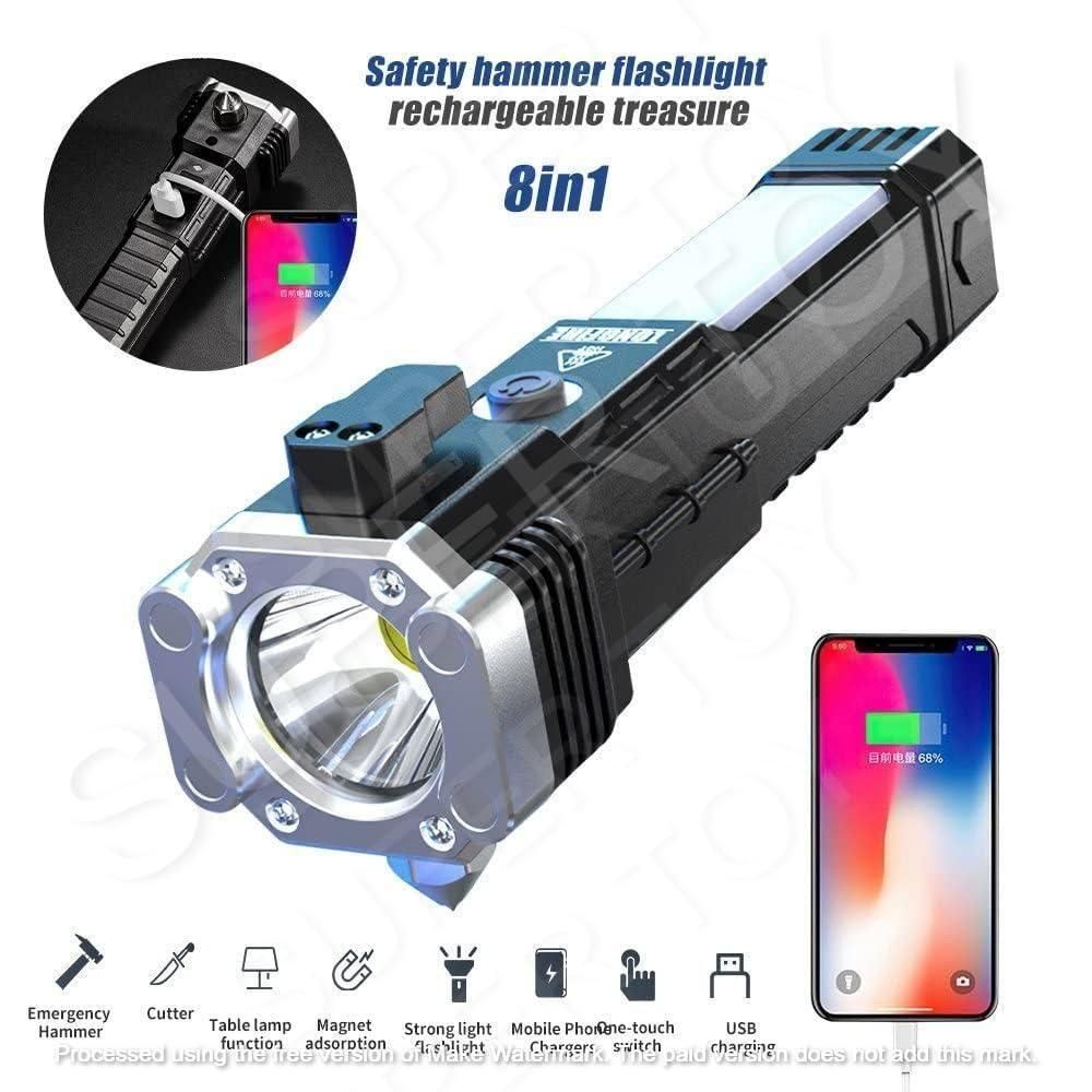 PowerGuard Hammer Torch LED Flashlight with Power Bank