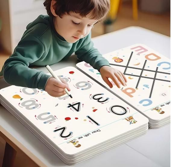 Reusable Tracing Line Book – Learn Letters, Numbers & Shapes for Kids