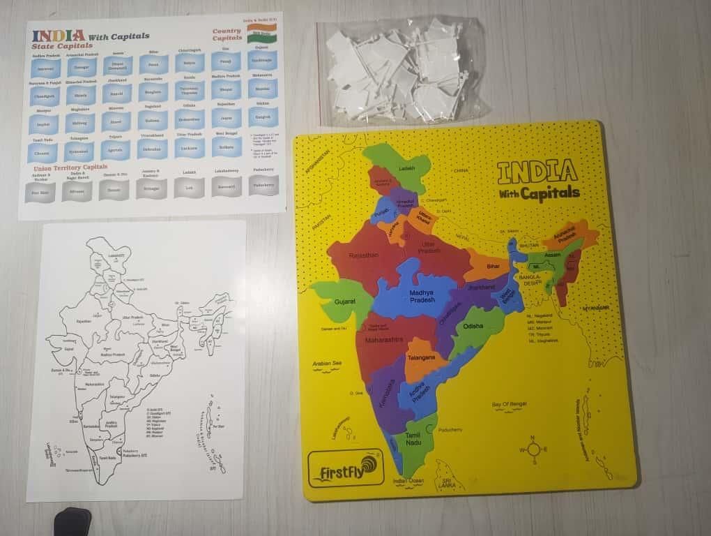 IndiaMap Jigsaw Puzzle – Educational Learning Puzzle of Indian States, Capitals & Flags for Kids