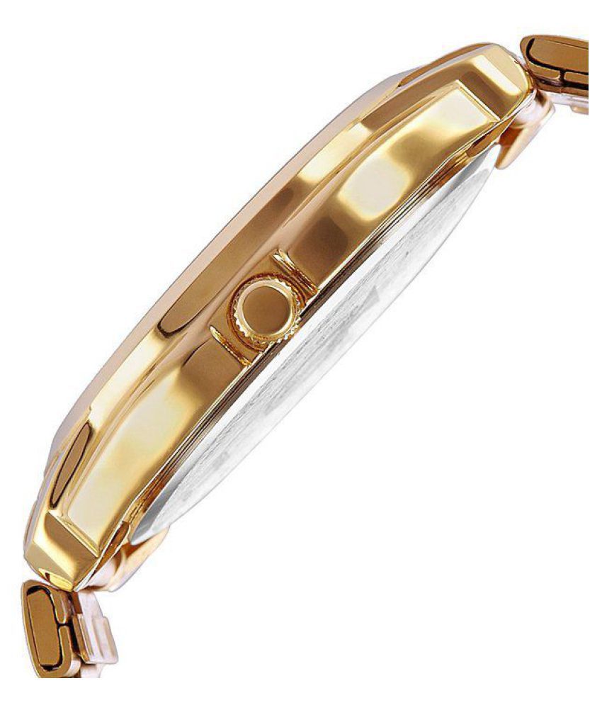 Titan Stylish Analog Watch – Gold Finish with Day & Date Display