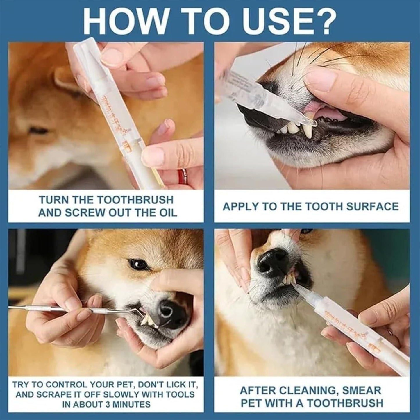 PawClean Dog Pen Toothbrush – Gentle & Easy Dental Care for Dogs & Puppies