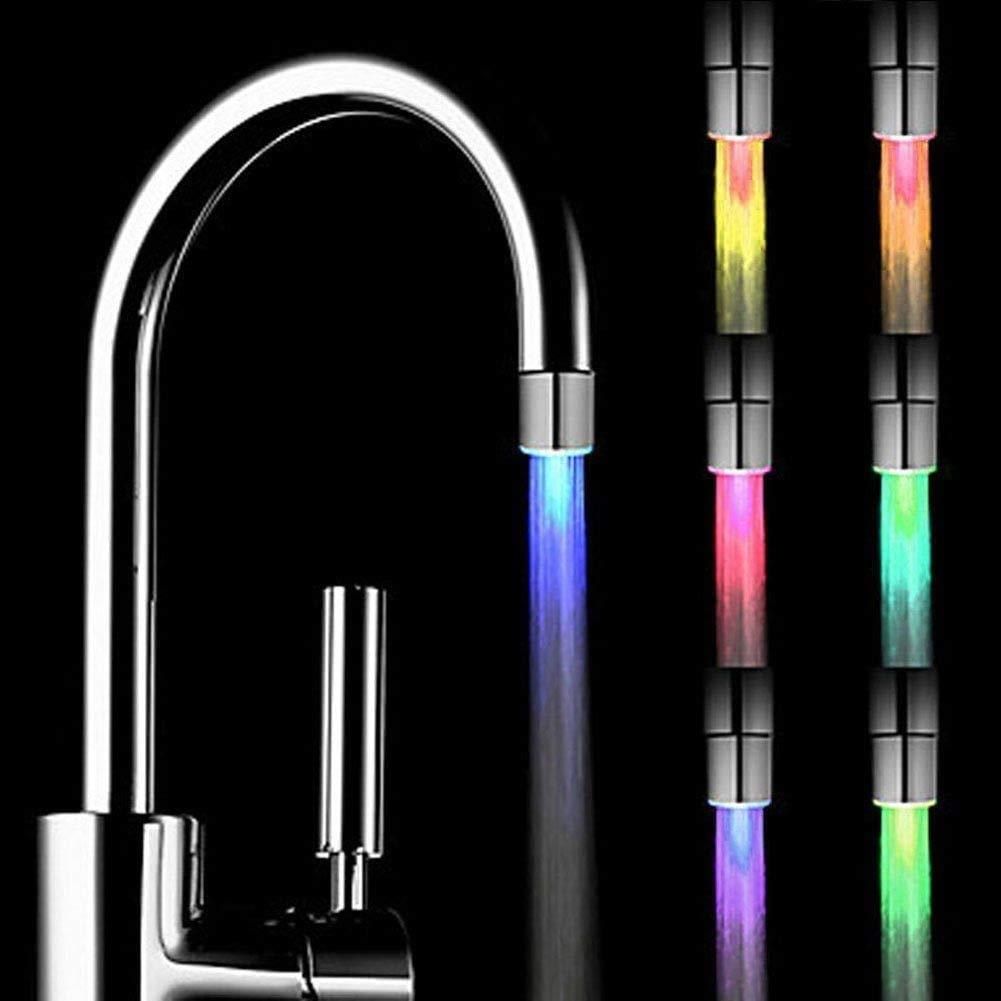 AquaGlow LED Faucet Light – Color Changing Glow Sensor Water Tap Attachment | Temperature-Sensitive Bathroom & Kitchen Tap Light