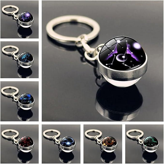 ZodiCharm Zodiac Gemstone Keychain – Birthstone Crystal Keyring for Luck, Style & Gifting