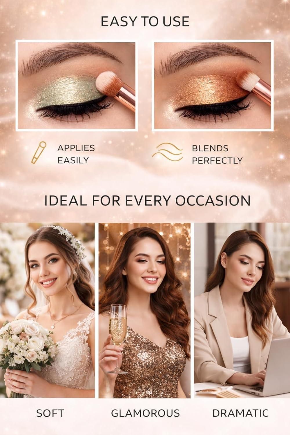 Glam Shimmer & Glitter Eyeshadow Palette (Pack of 1)