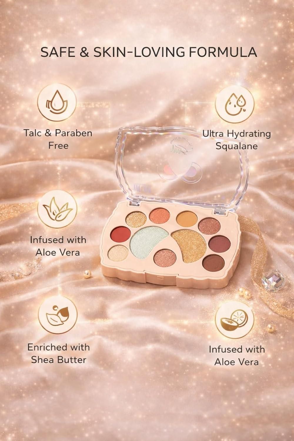 Glam Shimmer & Glitter Eyeshadow Palette (Pack of 1)