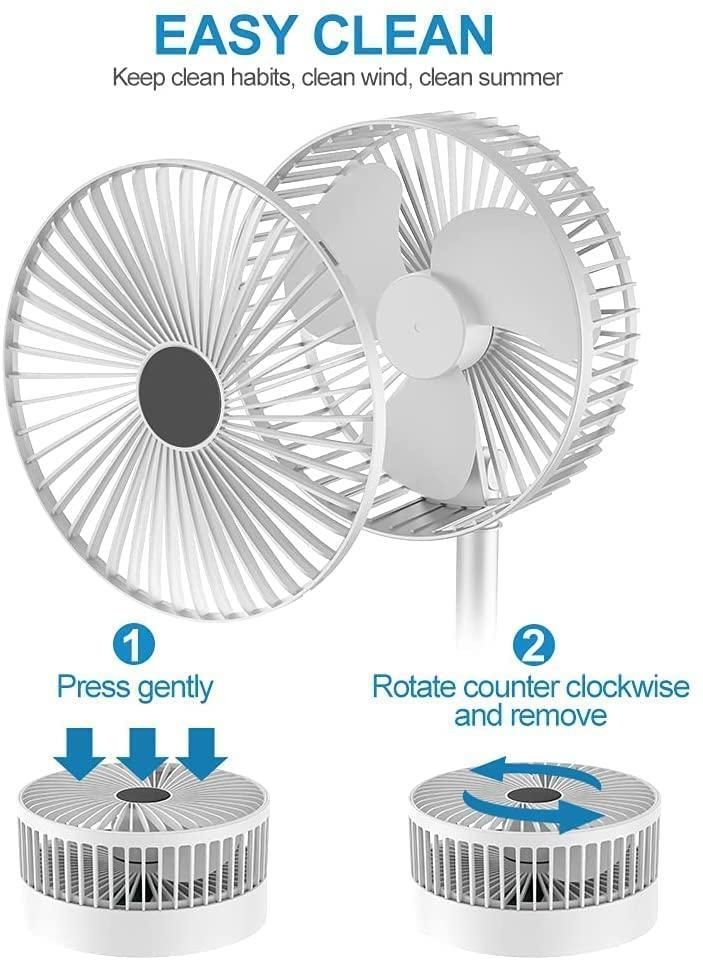 BreezePro Rechargeable High-Speed Table Desk Fan – Portable, Powerful Airflow with Long Battery Backup
