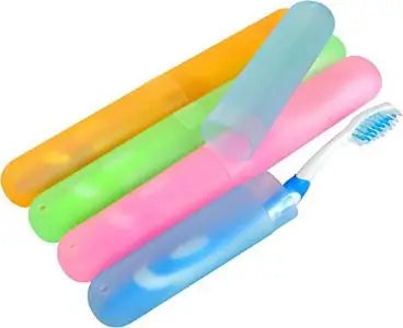 Krifton Toothbrush Travel Case (Pack of 4) | Anti-Bacterial Toothbrush Holder with Ventilation | Portable Plastic Toothbrush Covers (Multicolor)