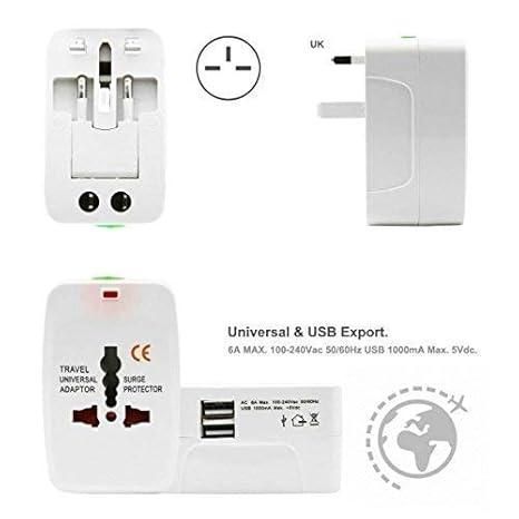 GlobeCharge Worldwide Travel Adapter with Dual USB Ports – Universal International Power Plug